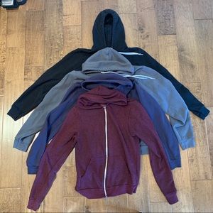AMERICAN APPAREL ZIPPER HOODIES 4 PACK